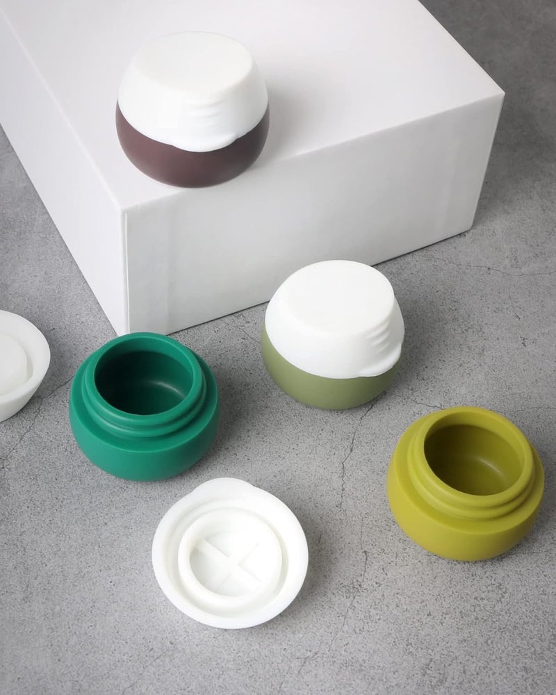 Gemice Silicone Cream Jars, TSA Approved Travel Size Containers - Leak-proof Travel Accessories with Lid for Cosmetic Makeup Face Body Hand Cream (4 Pieces) - Image 5